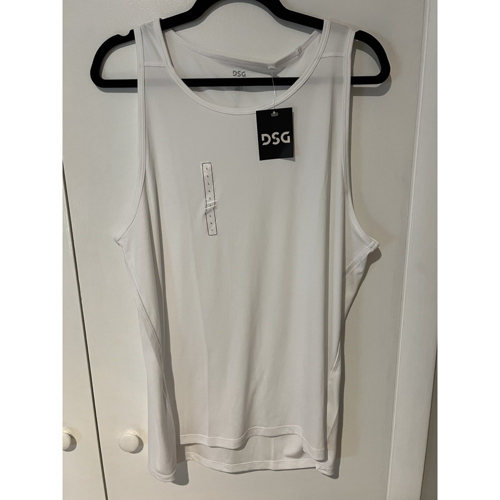 NWT DSG Men's Tank Top Pure White Size Large Running Training Gymwear Activewear